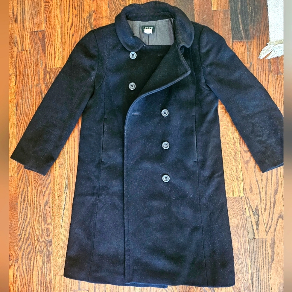 **SOLD**J. CREW Black Double Breasted Peacoat Size 2